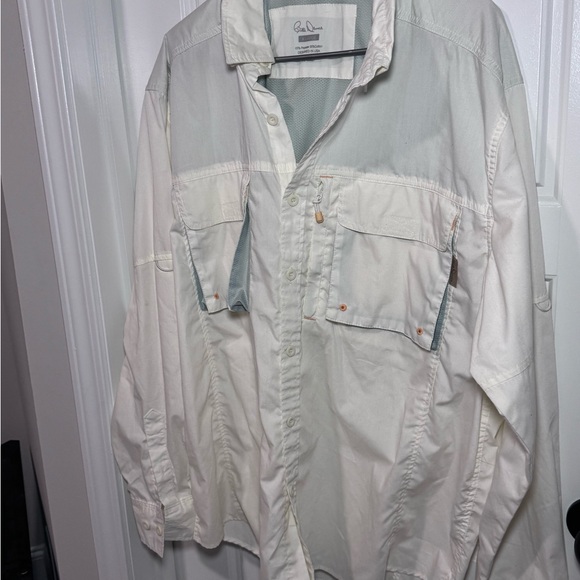 Bill Dance button up, long sleeve fishing shirt off white men's size x-large - Picture 7 of 10